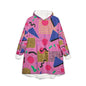 American Retro 80s Memphis Pattern Pink- blanket hoodie - hoodie