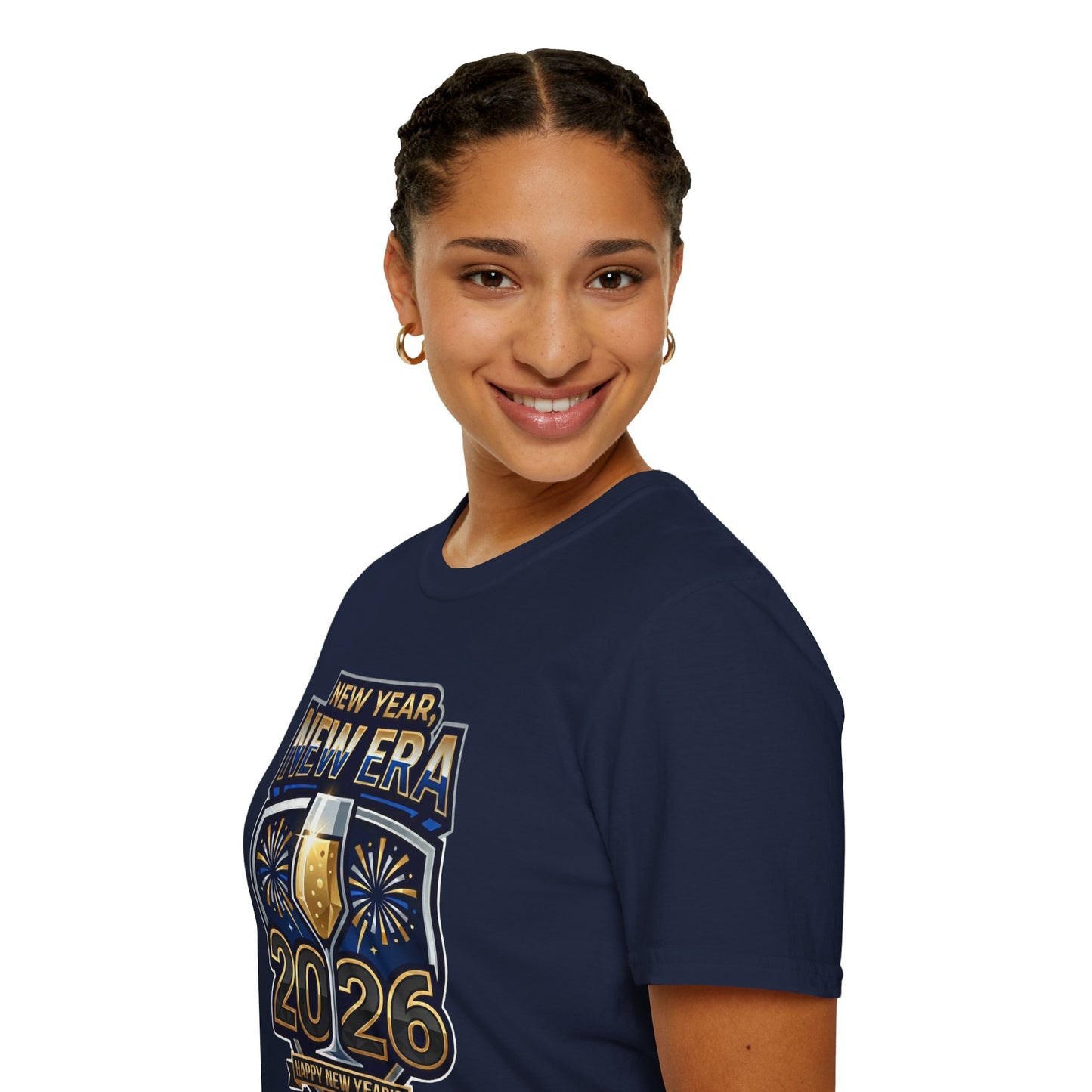 New Year 2026 T-Shirt – "New Year, New Era" Champagne & Fireworks Celebration Tee