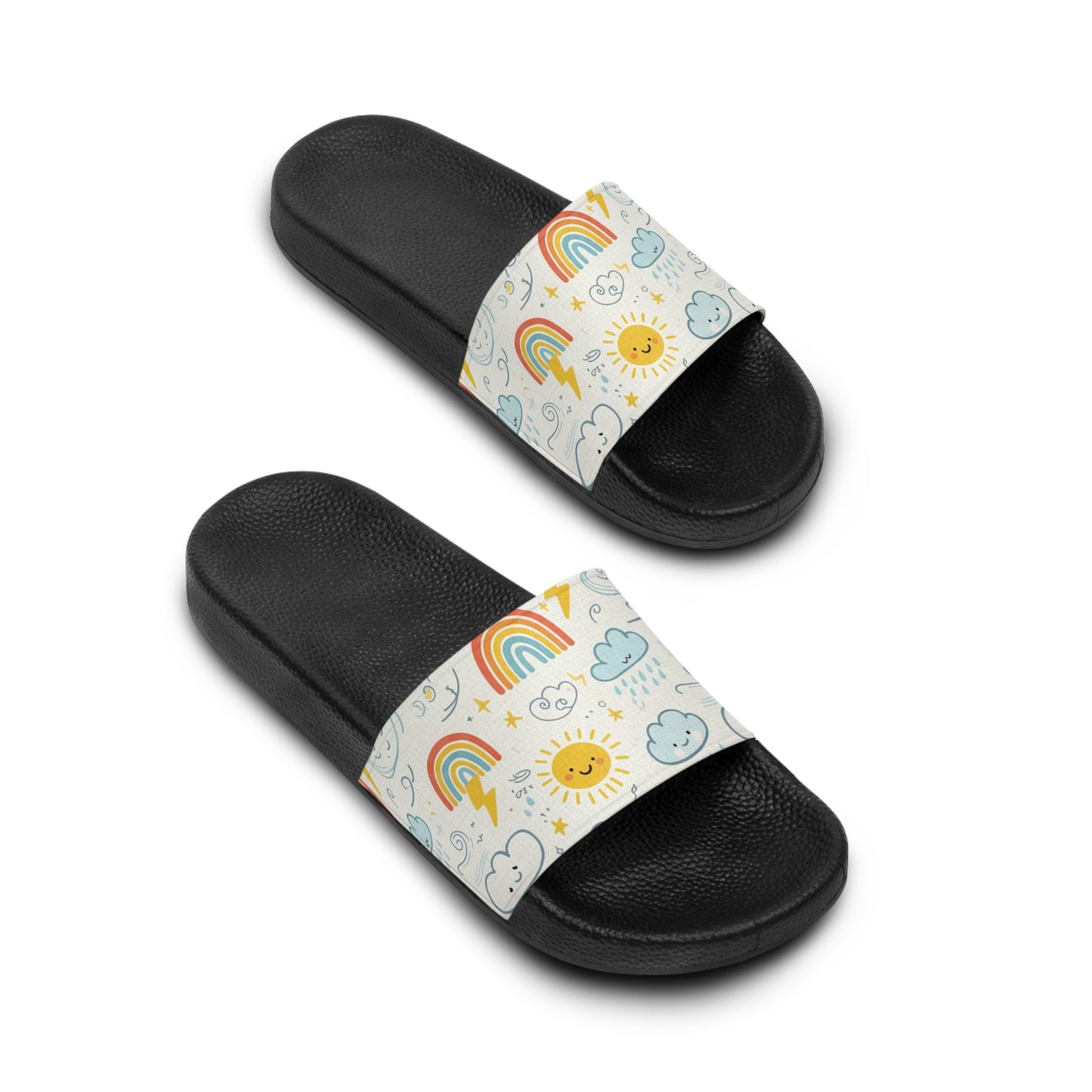 Women's Slide Sandals Abstract Weather Doodles / Sunny & Stormy
