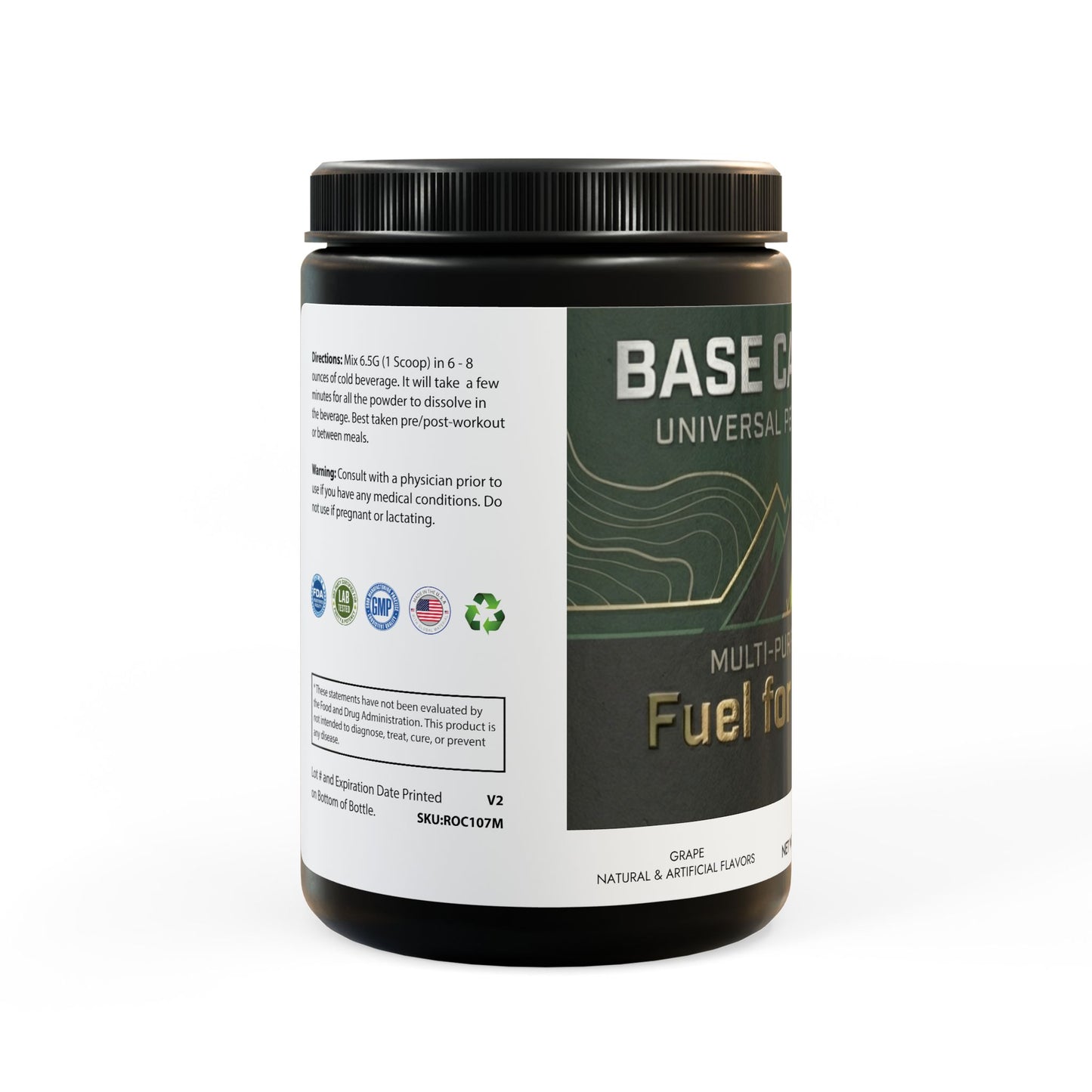 Base Camp Vital BCAA – Grape Flavor Performance & Recovery | Supports the USO (325g, 11.46oz, 50 servings) (free shipping)