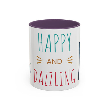 Happy and dazzling smoking cat Coffee Mug — "Happy and Dazzling" Cat Accent Mug (11/15oz) (free shipping)