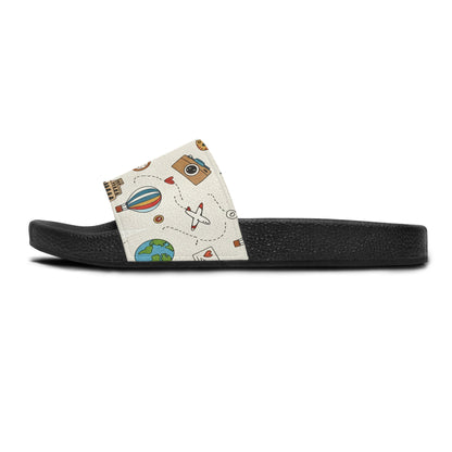 Women's Slide Sandals Travel Doodles / Wanderlust Whimsy