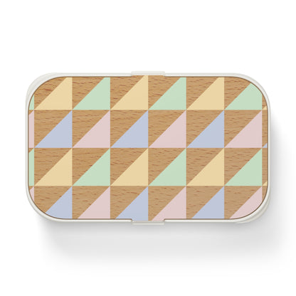 Geometric Pattern Bento Lunch Box - Eco-Friendly Food Storage for School & Work