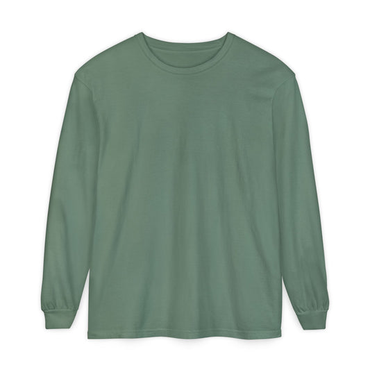 Women’s light green Garment-Dyed Long Sleeve T-Shirt - Eco-Friendly Casual Wear