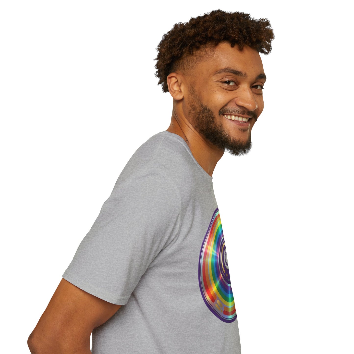 Retro Rainbow CD- Vinyl Record T-Shirt
