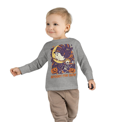 Toddler Halloween Long Sleeve Tee, Spooky Fun Crew Shirt, Kids Halloween Apparel, Fall Outfit for Toddlers, Halloween Party Wear