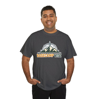 Base Camp Vital Mountain Compass Crewneck T-Shirt | Outdoor Hiking Graphic Tee | Midweight Cotton Trail Shirt (free shipping)