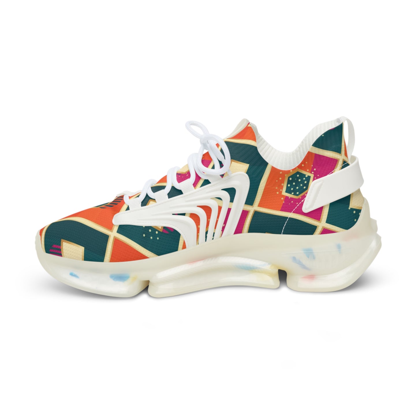Men's Mesh Sneakers — Colorful Geometric Pattern Athletic Shoes (free shipping)