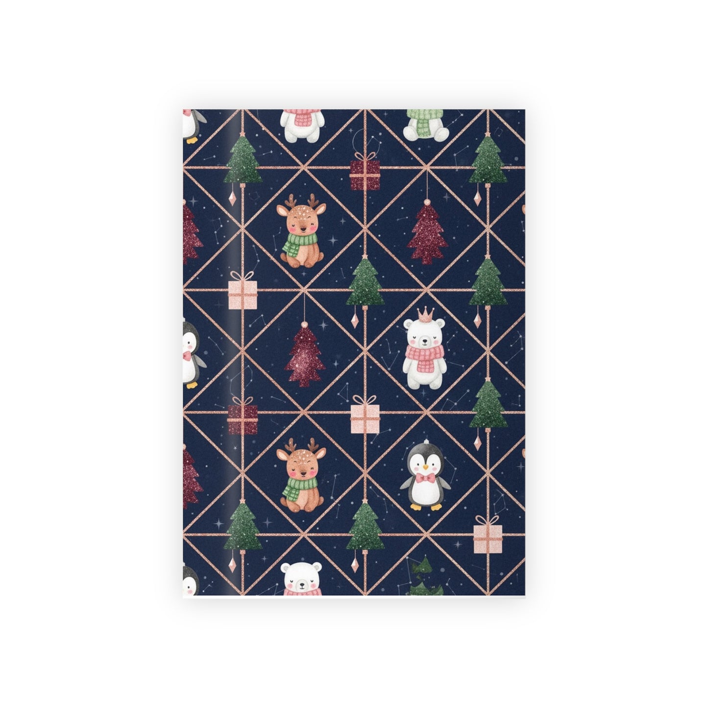 Festive Gift Wrapping Paper Roll - Holiday Cheer with Animals and Trees