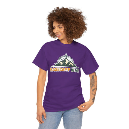 Base Camp Vital Mountain Compass Crewneck T-Shirt | Outdoor Hiking Graphic Tee | Midweight Cotton Trail Shirt (free shipping)