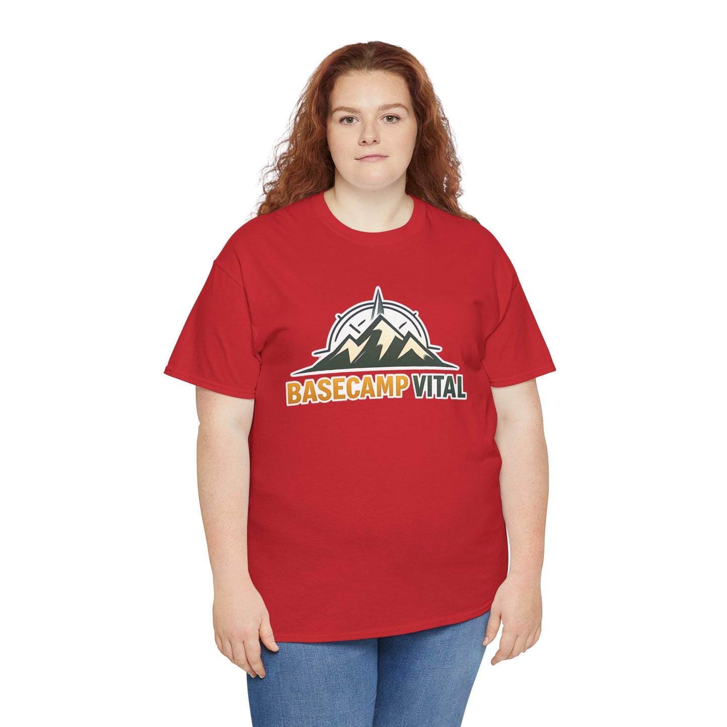 Base Camp Vital Mountain Compass Crewneck T-Shirt | Outdoor Hiking Graphic Tee | Midweight Cotton Trail Shirt (free shipping)