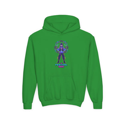Youth Hoodie — Neon k-Pops Gamer Girl Graphic “Pixel Pal” Streetwear