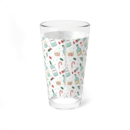 16 oz  Christmas Holiday Vodka Themed Mixing Glass (Free Shipping)