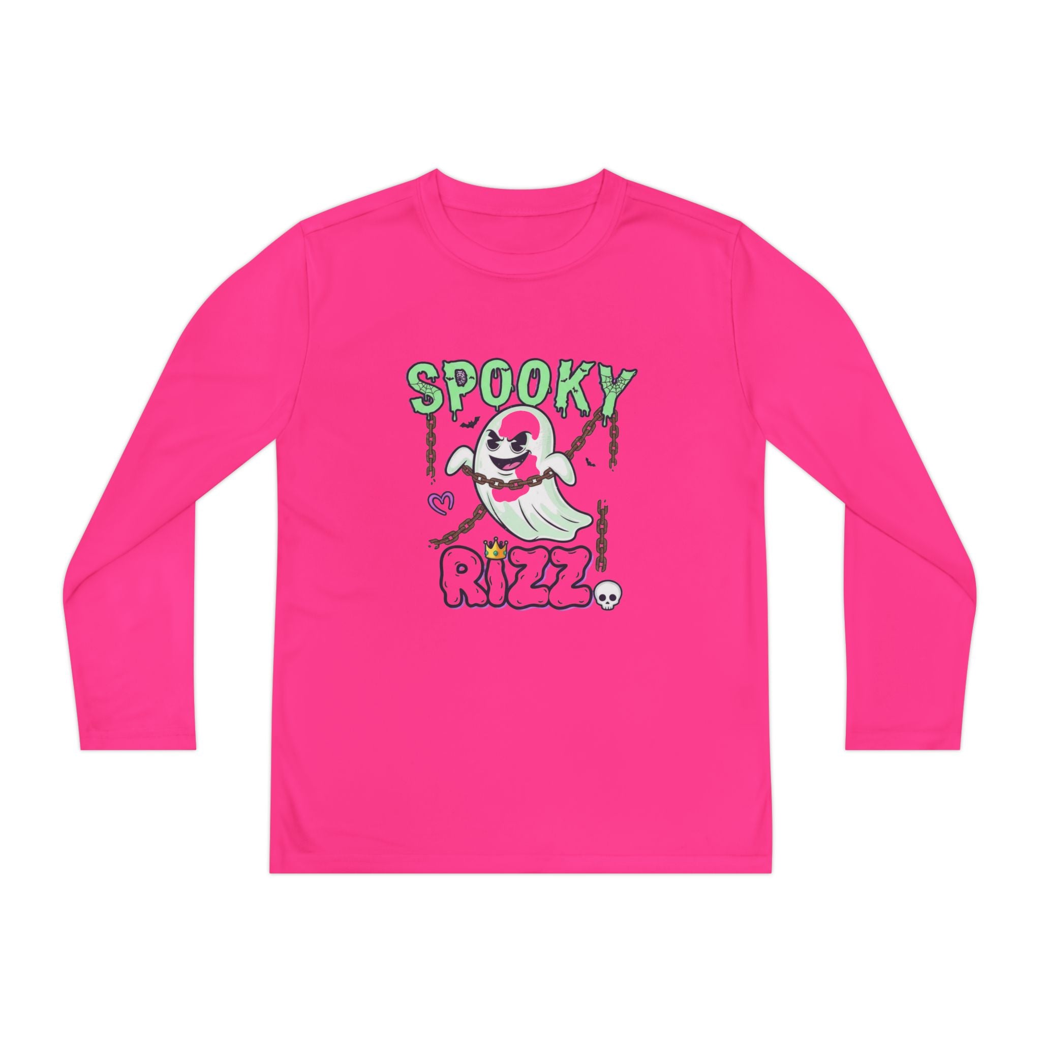 Spooky Long Sleeve Tee, Kids Ghost Shirt, Halloween Shirt, Youth Halloween Apparel, Spooky Vibes Tee, Ghostly Fun Wear