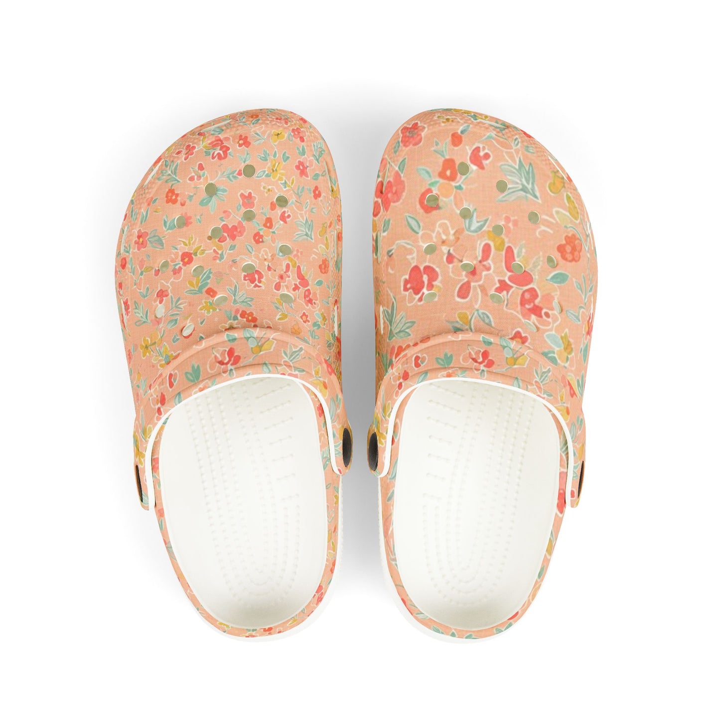 Kids Floral EVA Foam Clogs — Pink Watercolor Flower Slip-On Sandals