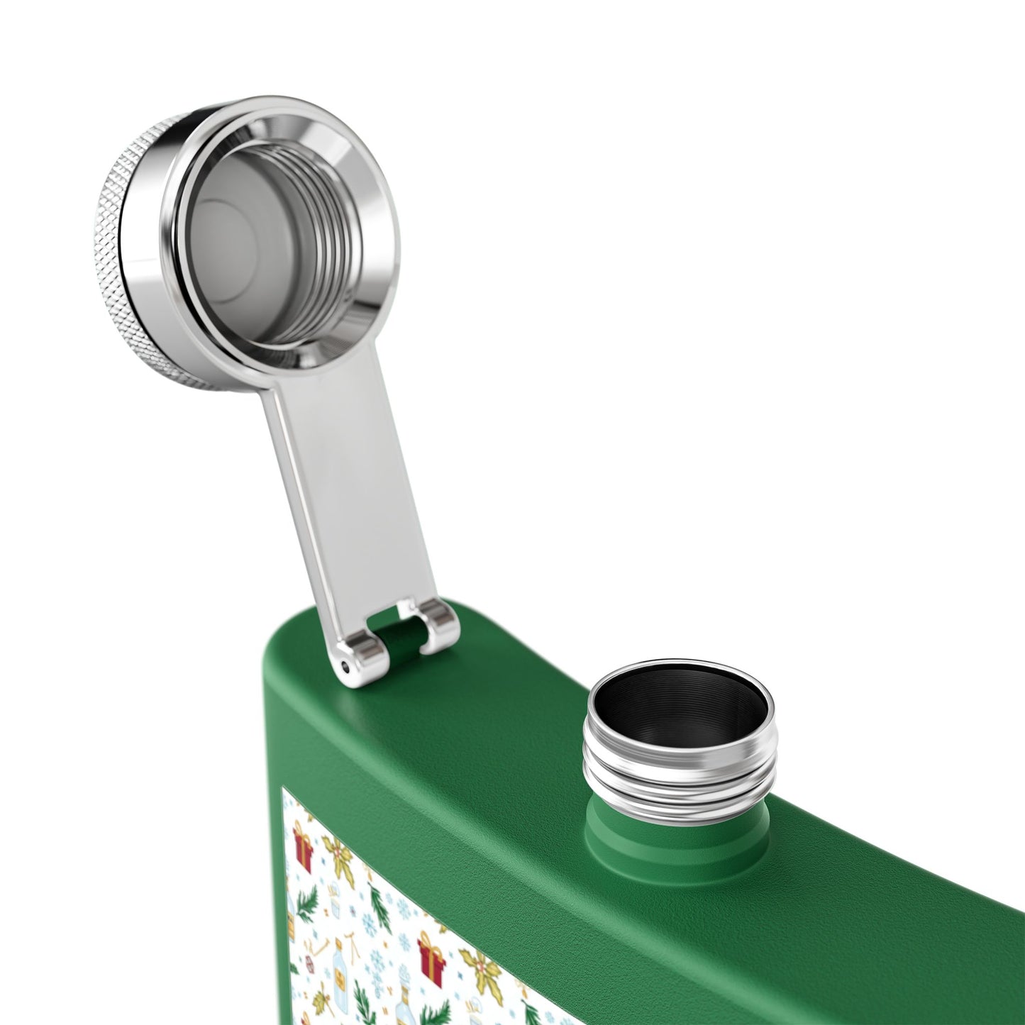Holiday Flask — 6oz Stainless Steel Christmas Pattern Hip Flask (Free Shipping)