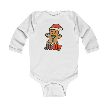 Infant Bodysuit — Jolly Gingerbread Baby Christmas Long Sleeve Onesie