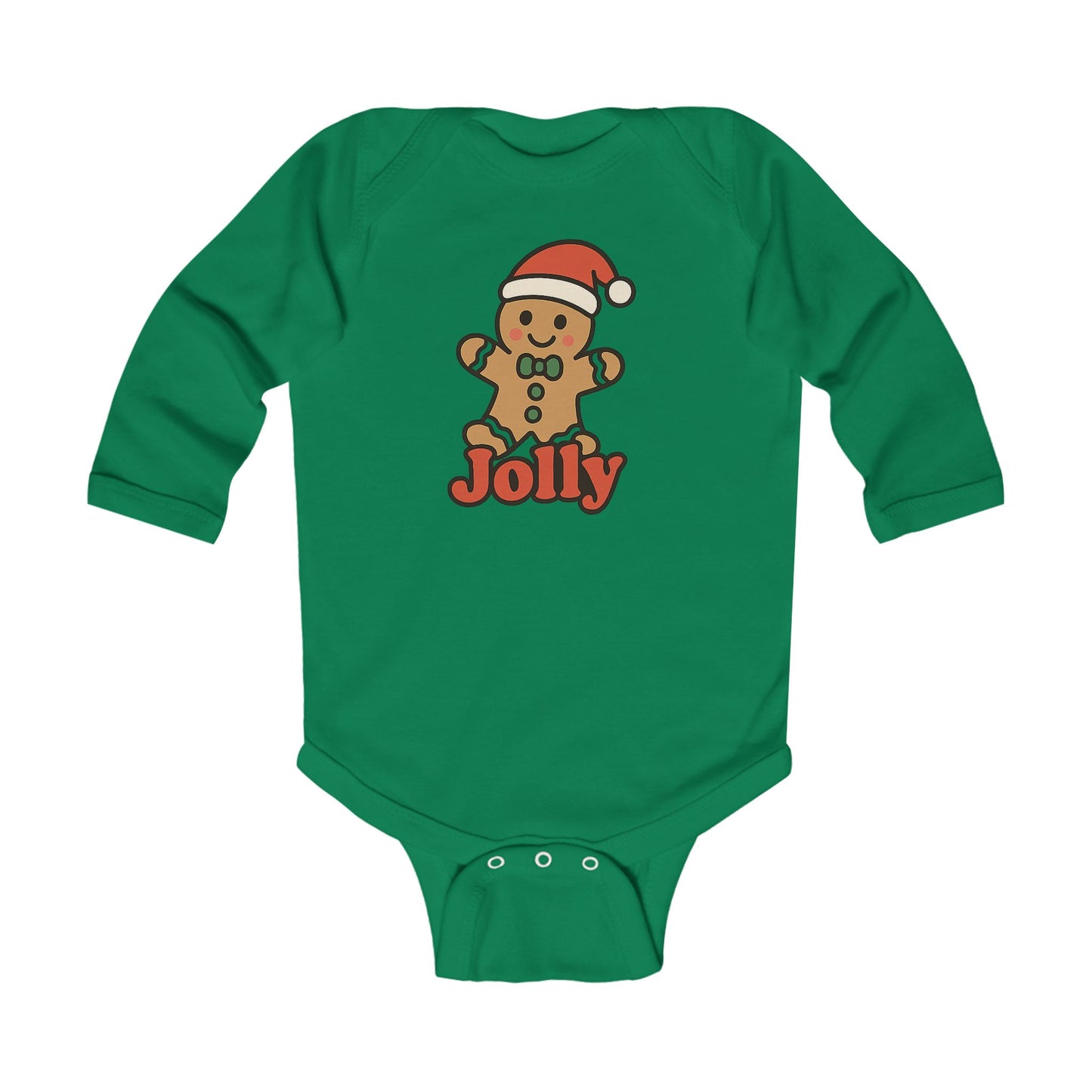 Infant Bodysuit — Jolly Gingerbread Baby Christmas Long Sleeve Onesie