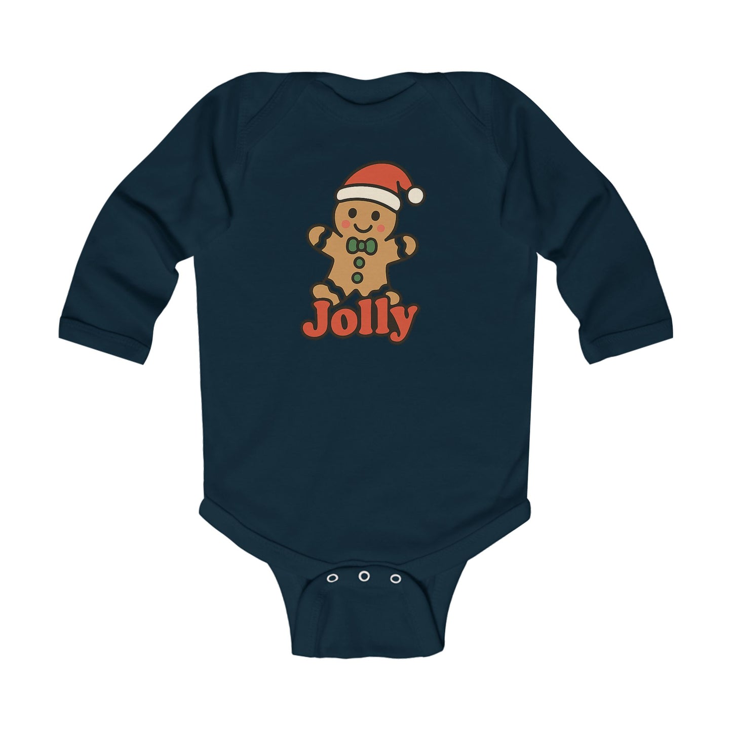 Infant Bodysuit — Jolly Gingerbread Baby Christmas Long Sleeve Onesie