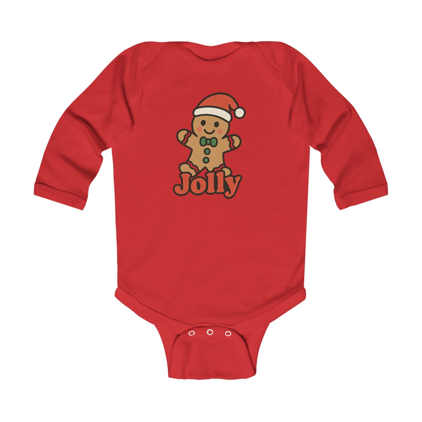 Infant Bodysuit — Jolly Gingerbread Baby Christmas Long Sleeve Onesie