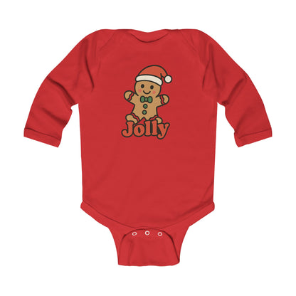 Infant Bodysuit — Jolly Gingerbread Baby Christmas Long Sleeve Onesie
