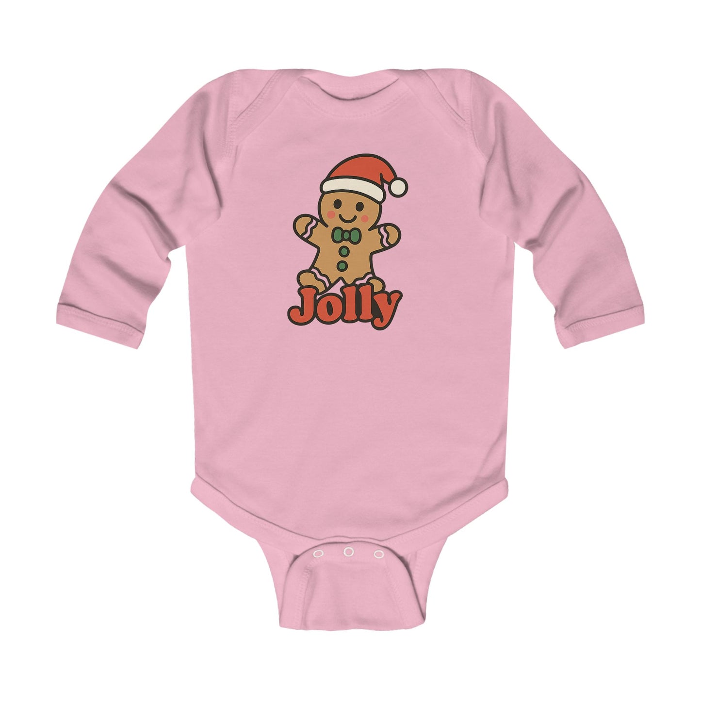 Infant Bodysuit — Jolly Gingerbread Baby Christmas Long Sleeve Onesie
