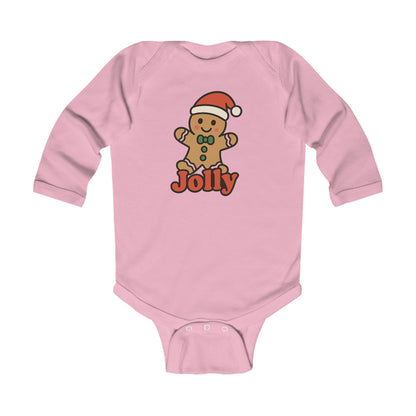 Infant Bodysuit — Jolly Gingerbread Baby Christmas Long Sleeve Onesie