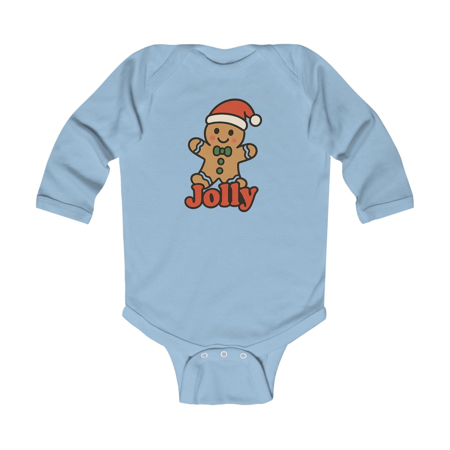 Infant Bodysuit — Jolly Gingerbread Baby Christmas Long Sleeve Onesie