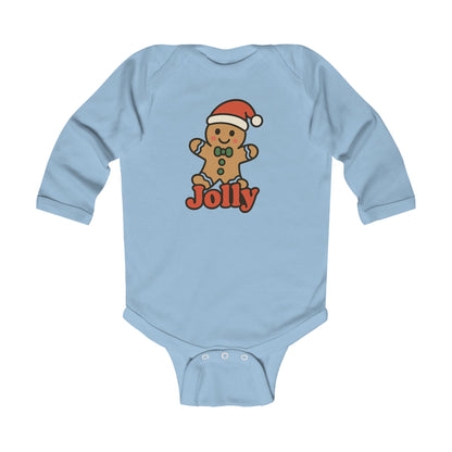Infant Bodysuit — Jolly Gingerbread Baby Christmas Long Sleeve Onesie