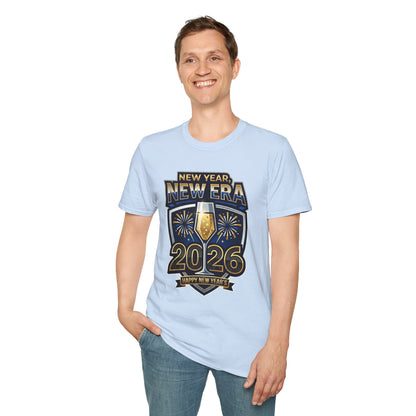 New Year 2026 T-Shirt – "New Year, New Era" Champagne & Fireworks Celebration Tee