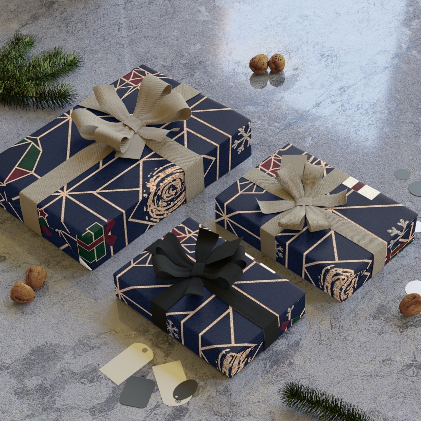 Festive Christmas Gift Wrapping Paper Roll - Holiday Designs