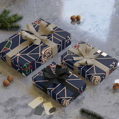 Festive Christmas Gift Wrapping Paper Roll - Holiday Designs