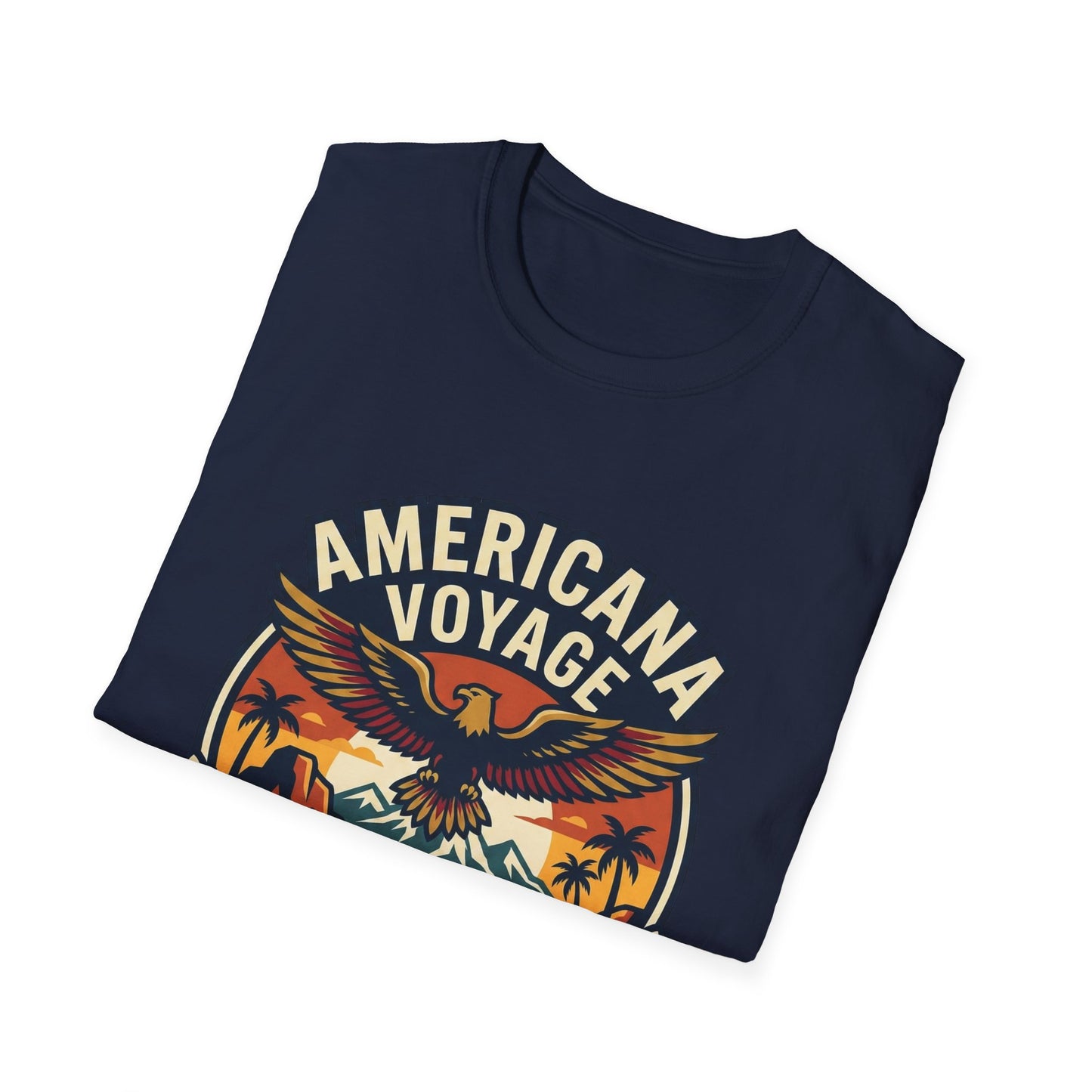 Americana Voyage retro Graphic T-Shirt — Coast to Coast Eagle Sunset