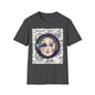 Glitch retro cracked porcelain doll face- Rococo Smartphone Toile - T-Shirt — Retro Mythology Art Tee