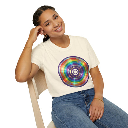 Retro Rainbow CD- Vinyl Record T-Shirt
