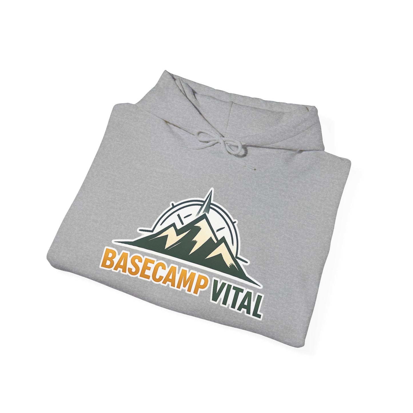 Base Camp Vital Outdoor Fleece Hoodie | Mountain Compass Graphic Pullover | 50/50 Midweight Trail Hoodie  Vital Hoodie  (free shipping)