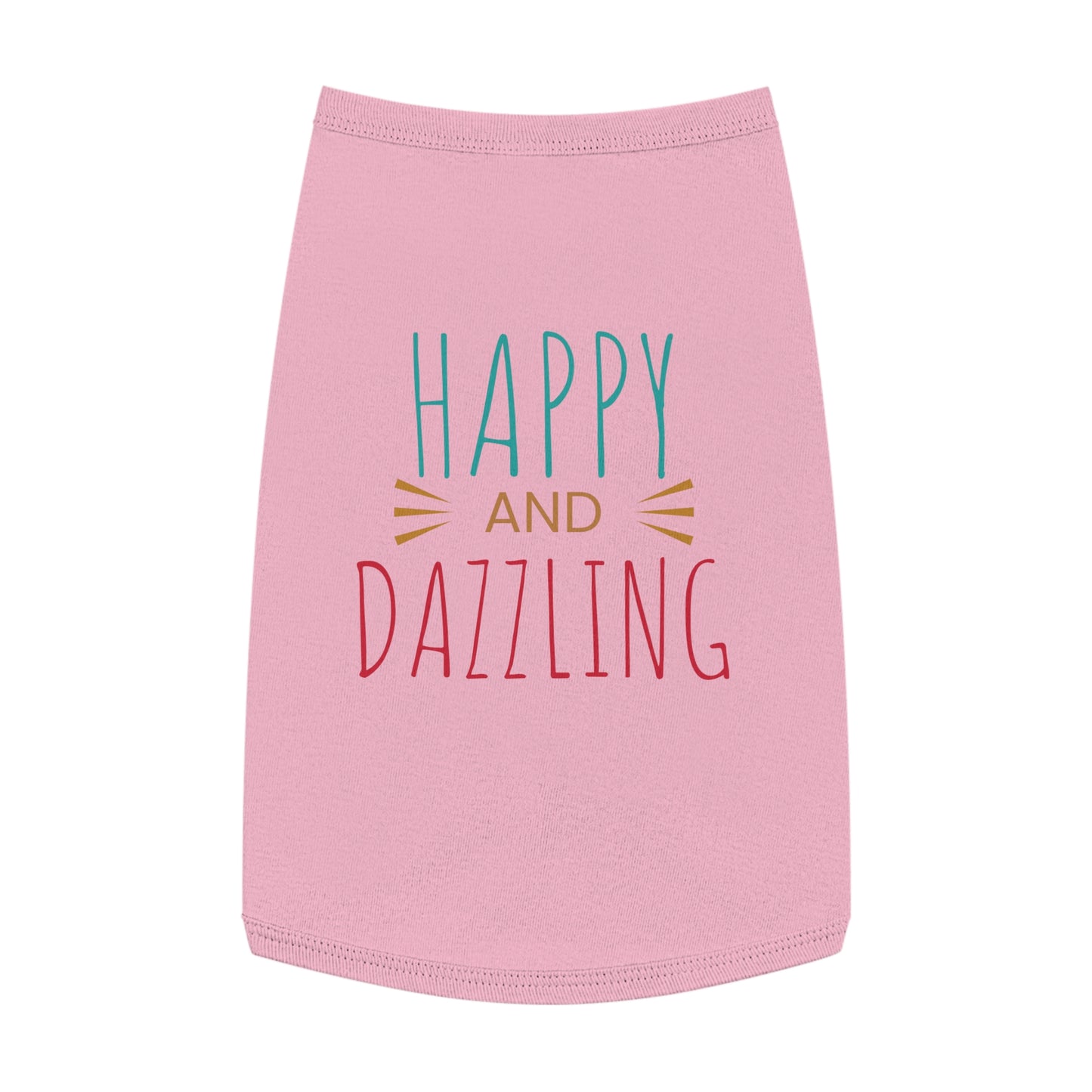 Happy and Dazzling Pet Tank Top — Colorful Graphic Dog Shirt for Everyday Wear
