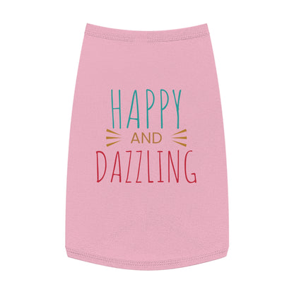Happy and Dazzling Pet Tank Top — Colorful Graphic Dog Shirt for Everyday Wear