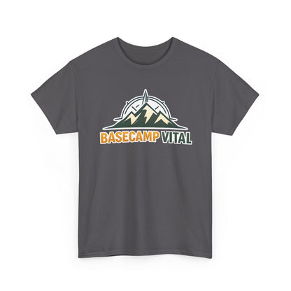 Base Camp Vital Mountain Compass Crewneck T-Shirt | Outdoor Hiking Graphic Tee | Midweight Cotton Trail Shirt (free shipping)