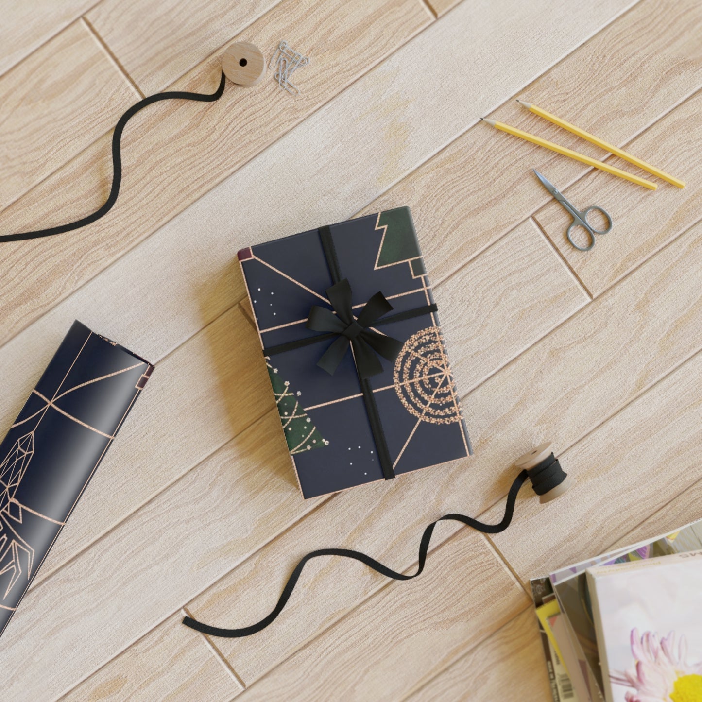 Holiday Gift Wrapping Paper Roll - Festive Christmas Designs