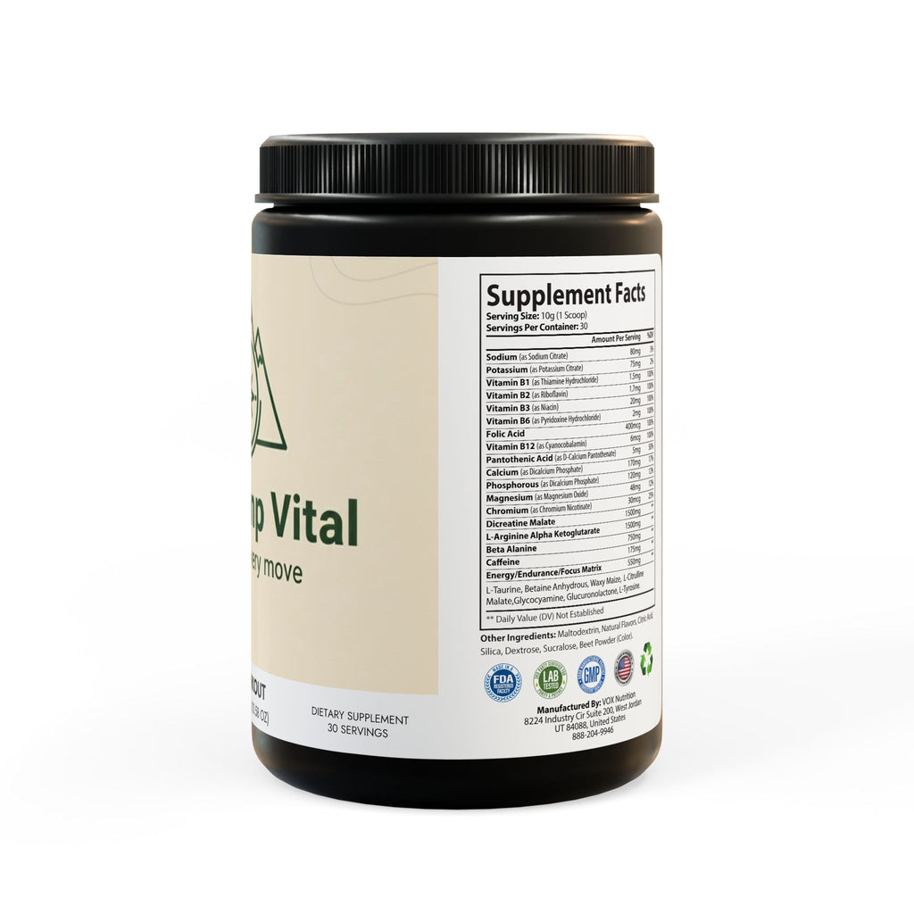 Base Camp Vital Pre-Workout Supplement, Watermelon (300g, 10.58oz)