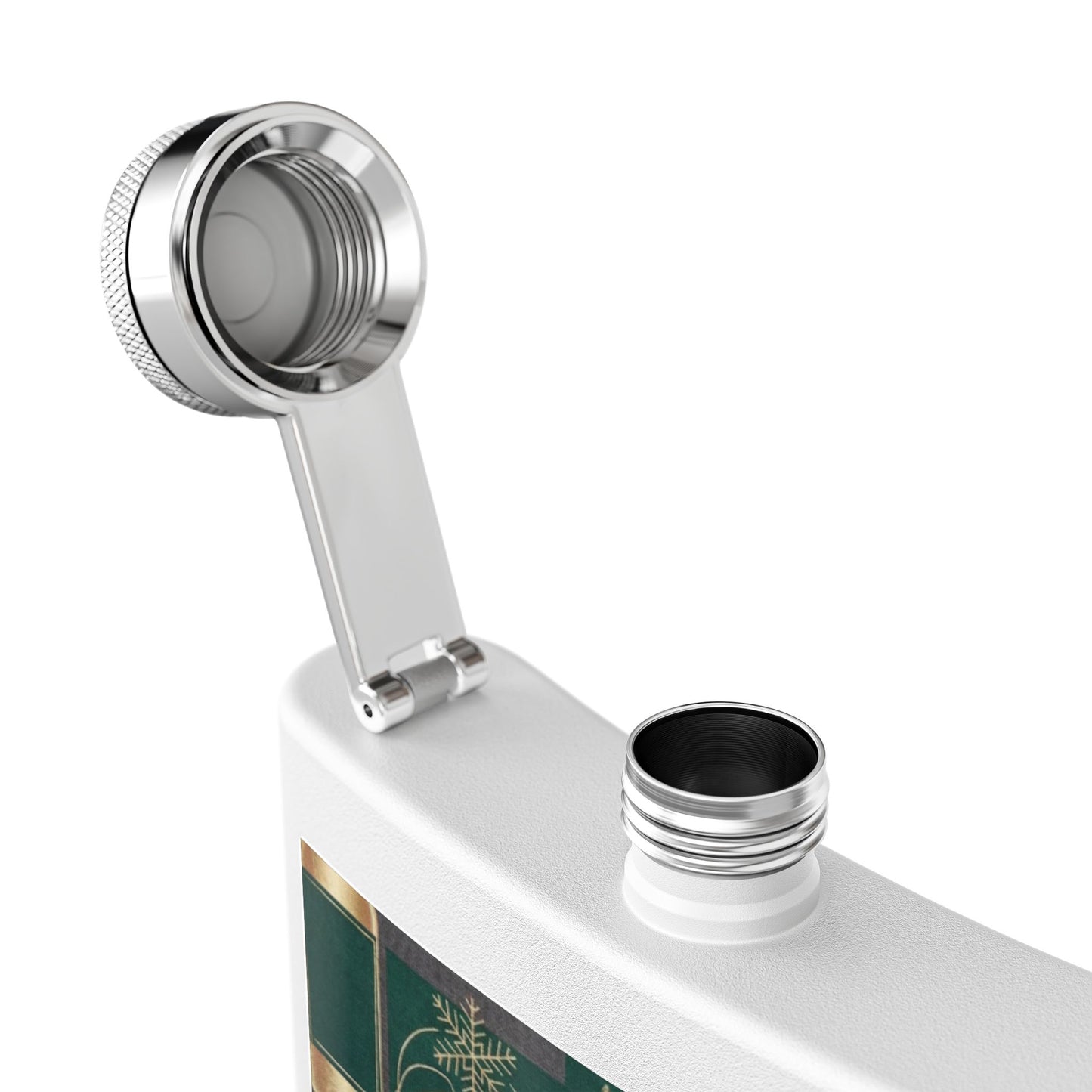 Whiskey Night Stainless Steel Flask — 6oz Holiday Spirits Design ( free shipping)