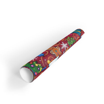 Festive Christmas Gift Wrapping Paper Roll