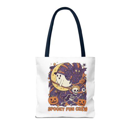 Spooky Fun Crew Halloween Tote Bag, Trick or Treat Bag, Haunted House Accessory, Fall Gift, Party Favor
