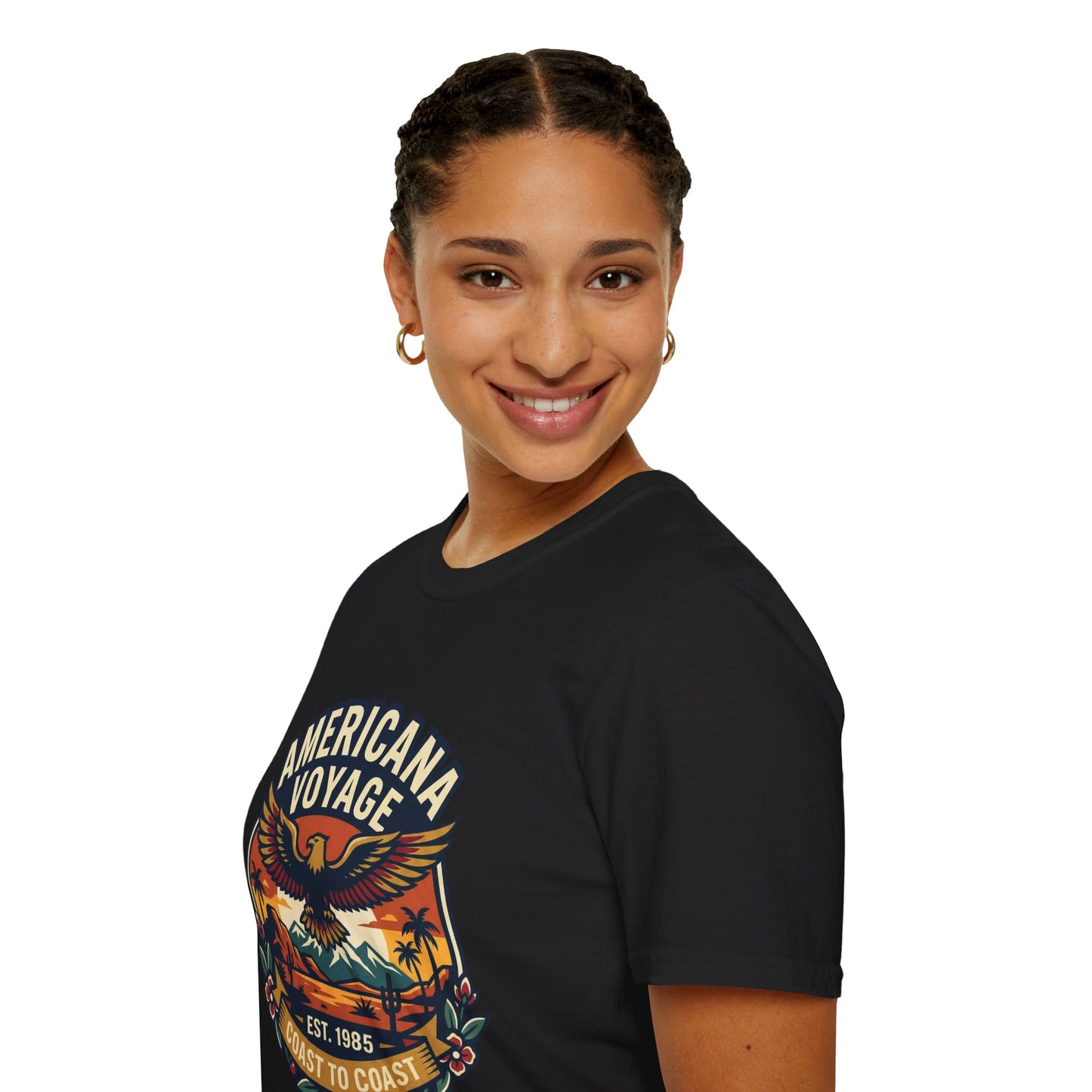 Americana Voyage retro Graphic T-Shirt — Coast to Coast Eagle Sunset