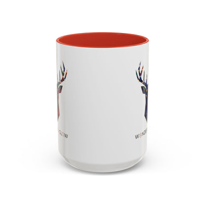 Geometric Stag Accent Coffee Mug — "Wonder & Glow" 11/15oz