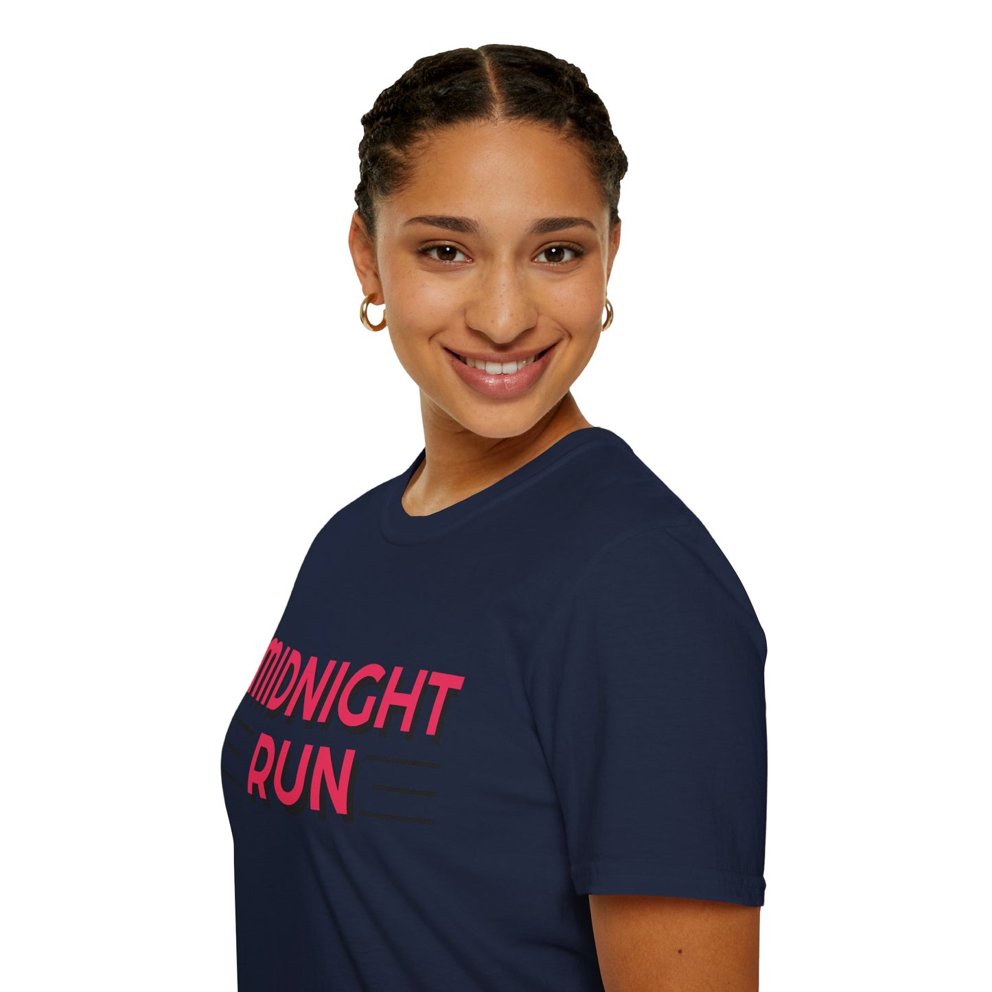 Midnight Run T-Shirt — Retro Pink Track Graphic Tee