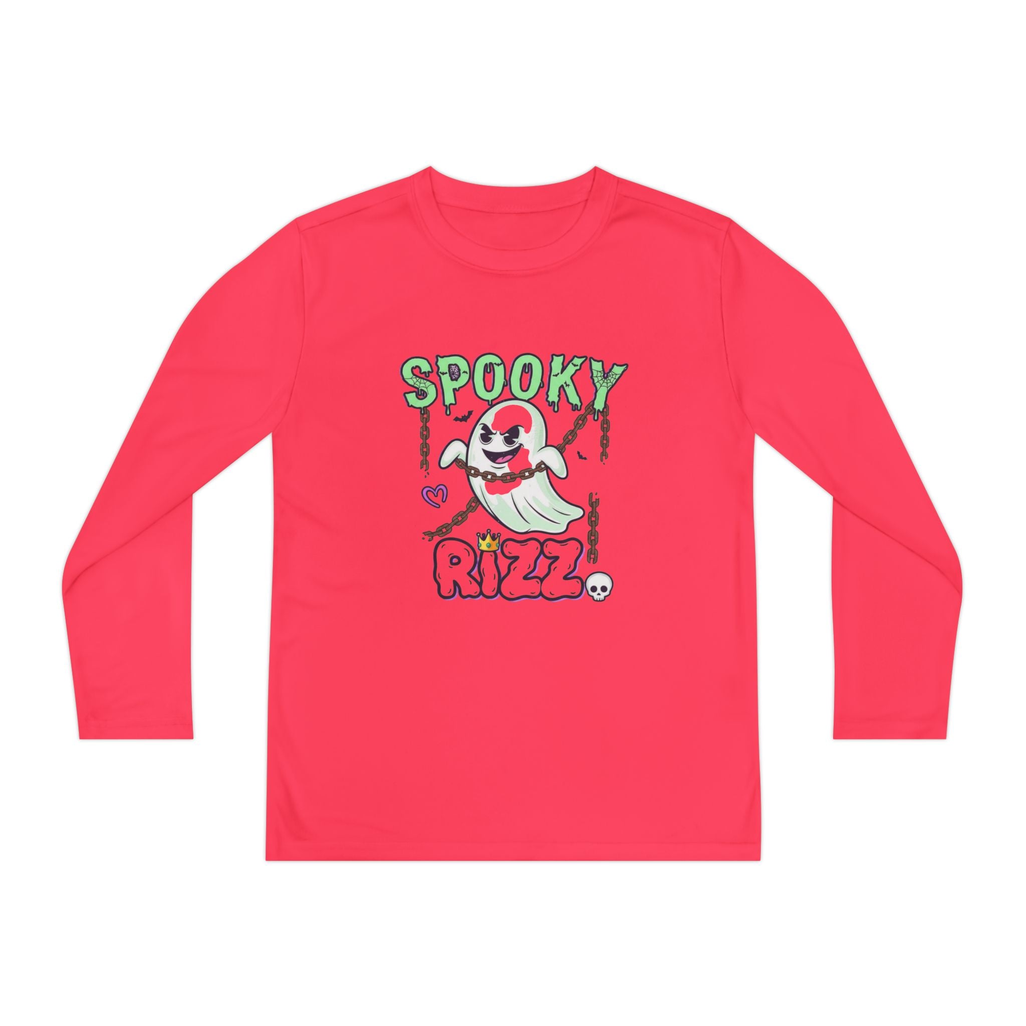 Spooky Long Sleeve Tee, Kids Ghost Shirt, Halloween Shirt, Youth Halloween Apparel, Spooky Vibes Tee, Ghostly Fun Wear