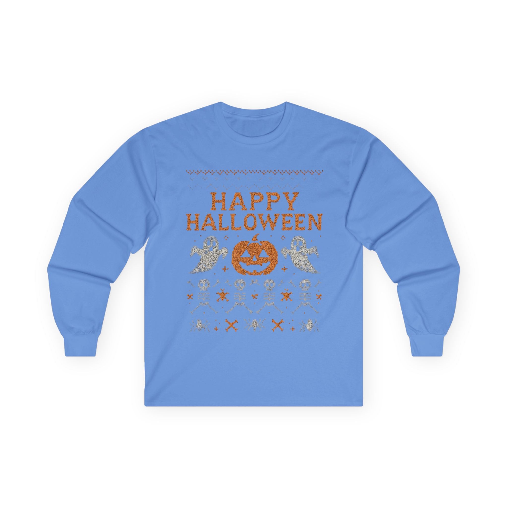 Happy Halloween Long Sleeve Tee, Spooky Tee, Halloween Costume Shirt, Autumn Festive Attire, Unisex Fall Apparel