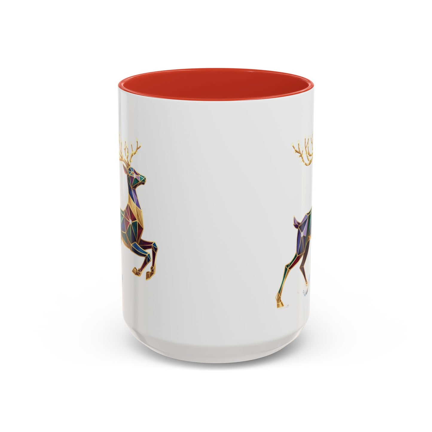 Geometric Rainbow Reindeer Accent Coffee Mug (11/15 oz)